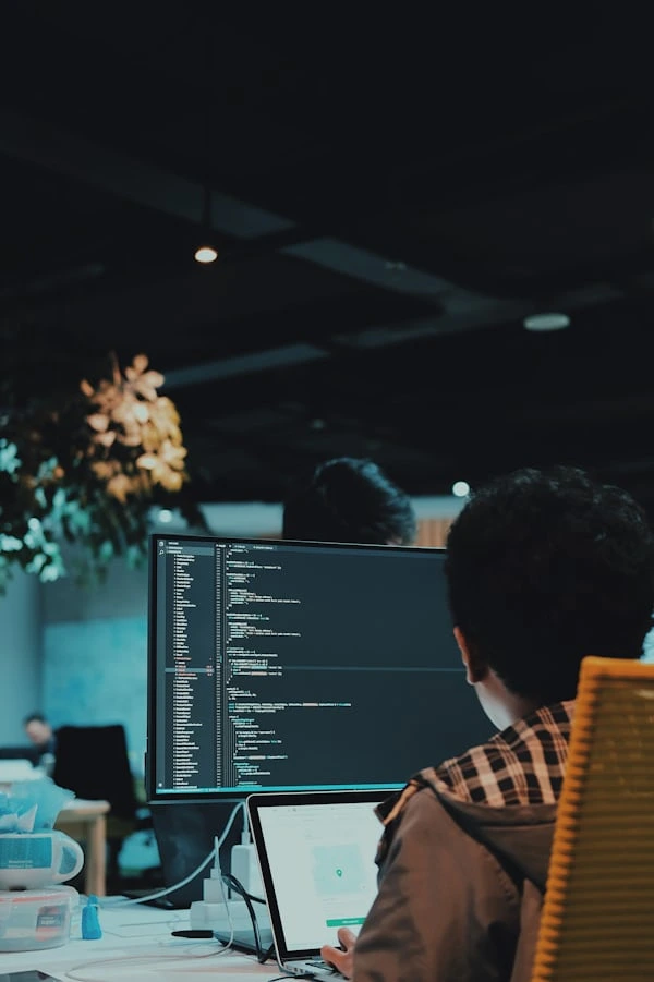Development team working in office